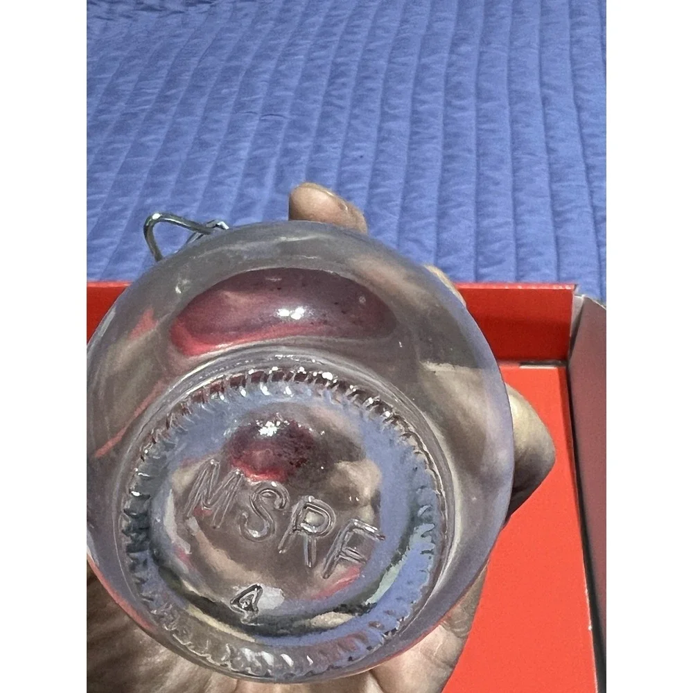 Set of 2 Snowman Glass Canisters with Red Lids. One Missing The Plastic Joint